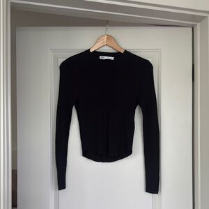 Zara Black Fitted Long Sleeve Shirt
